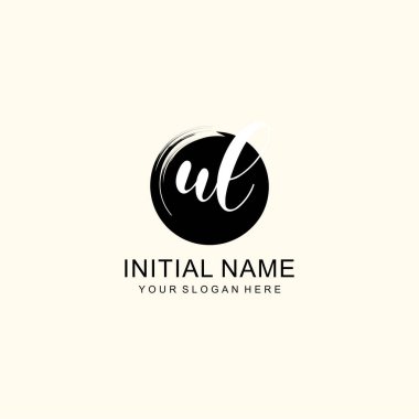 Sanatsal Fırça Aksanlı UL Modern El Yazısı Logosu