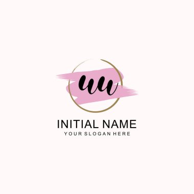 Sanatsal Fırça Aksanlı UU Modern El Yazısı Logosu