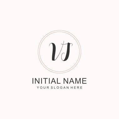 Markalaşma Kimliği için VJ Minimalist Klasik Logo Tasarımı