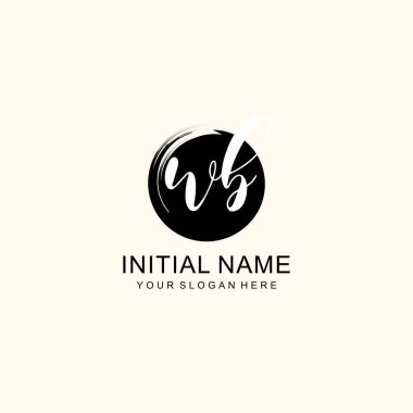 Sanatsal Fırça Aksanlı WB Modern El Yazısı Logosu