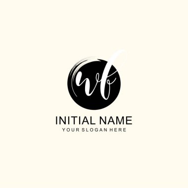 Sanatsal Fırça Aksanlı WF Modern El Yazısı Logosu