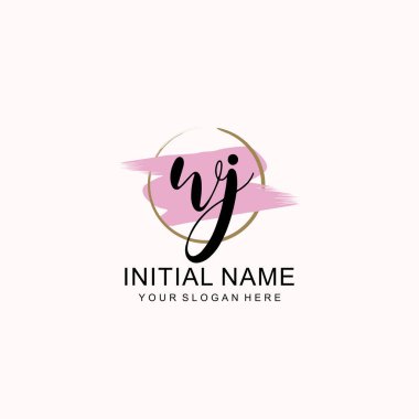 Sanatsal Fırça Aksanlı WJ Modern El Yazısı Logosu
