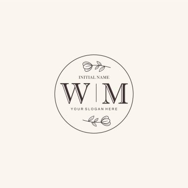 Markalaşma Kimliği için WM Minimalist Klasik Logo Tasarımı