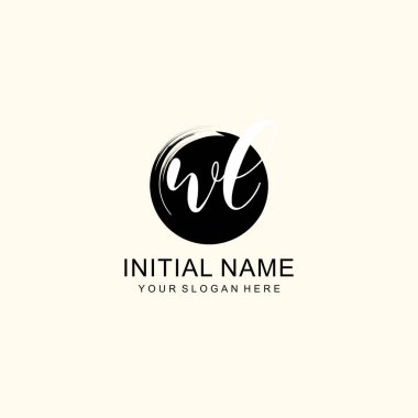 Sanatsal Fırça Aksanlı WL Modern El Yazısı Logosu