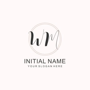 Markalaşma Kimliği için WM Minimalist Klasik Logo Tasarımı