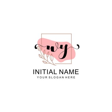 Sanatsal Fırça Aksanlı WY Modern El Yazısı Logosu