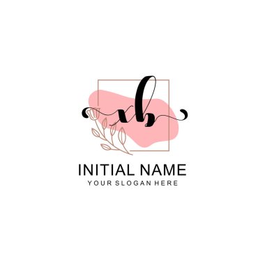 Sanatsal Fırça Aksanlı XB Modern El Yazısı Logosu