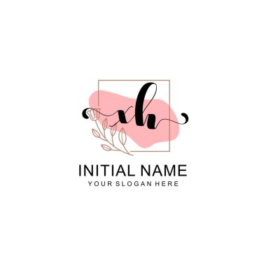 Sanatsal Fırça Aksanlı XH Modern El Yazısı Logosu