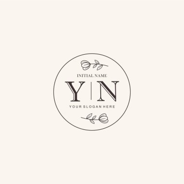 Markalaşma Kimliği için YN Minimalist Klasik İlk Logo Tasarımı