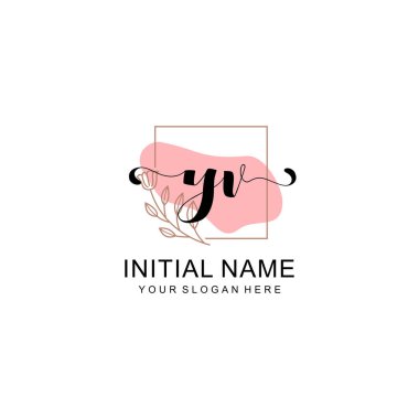 Sanatsal Fırça Aksanlı YV Modern El Yazısı Logosu