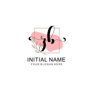 Sanatsal Fırça Aksanlı ZB Modern El Yazısı Logosu