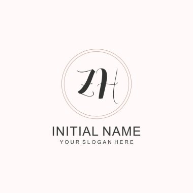 Markalaşma Kimliği için ZH Minimalist Klasik İlk Logo Tasarımı