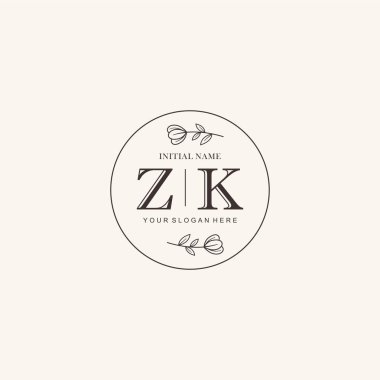 Markalaşma Kimliği için ZK Minimalist Klasik Logo Tasarımı