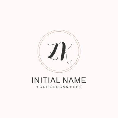 Markalaşma Kimliği için ZK Minimalist Klasik Logo Tasarımı