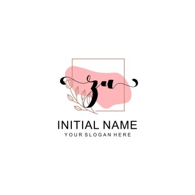 Sanatsal Fırça Aksanlı ZU Modern El Yazısı Logosu