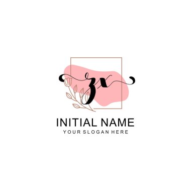 Sanatsal Fırça Aksanlı ZX Modern El Yazısı Logosu