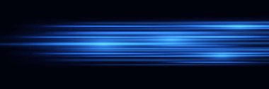 Neon yatay hız çizgileri. Parlak çizgiler. Lazer ışınları. Işık çizgileri ve neon renkli hız. Vektör.