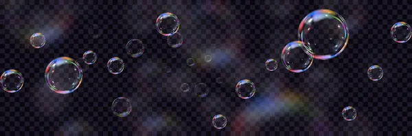 Sabun köpükleri. Sabun köpüklerinin gerçekçi bir koleksiyonu..