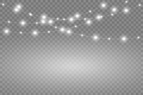 Yeni yılın ışıldayan çelenkleri, şenlikli süslemeleri. Vektör illüstrasyonu.