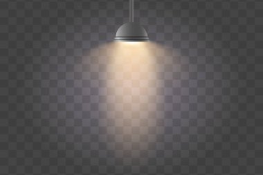 Spotlights, unutulmaz bir ışık. Şeffaf bir arkaplanda.