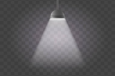 Spotlights, unutulmaz bir ışık. Şeffaf bir arkaplanda.