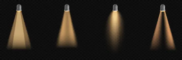 Spotlights, unutulmaz bir ışık. Şeffaf bir arkaplanda.