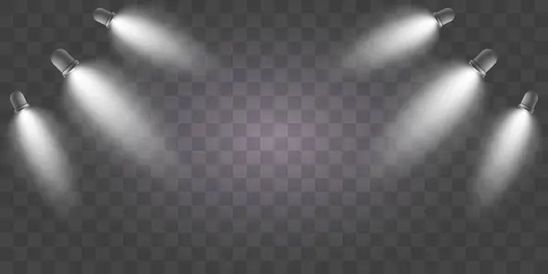 Spotlights, unutulmaz bir ışık. Şeffaf bir arkaplanda.