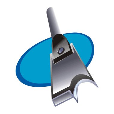 Soyut bir vektör illüstrasyonunda marangozluk için karikatür tarzı çalışan bir Ahşap Bıçak Aracı gösterilir