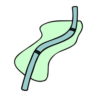 Soyut bir vektör illüstrasyonu çizgi film tarzında bir arabanın boru tüpünü gösterir