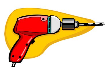 Ayrıştırılabilir vida matkapları ve delme aygıtı illüstrasyonunun izole resimlerine sahip gerçekçi simgelerden oluşan sondaj makinesi seti