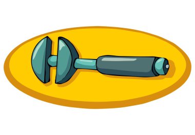 Soyut bir vektör illüstrasyonunda çizgi film tarzında Fransızca bir anahtar gösterilir