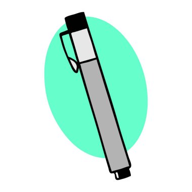 Soyut bir vektör illüstrasyonu, karikatür tarzında mimarlık modelleri tasarlayacak bir mühendis kalemini gösterir 