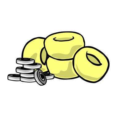 Soyut bir vektör illüstrasyonu bir set fındık, metal fındık gösterir 