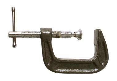 Beyaz bir arka planda izole edilmiş C-klemp