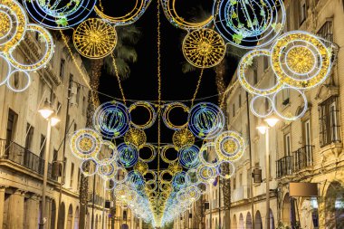 Christmas decoration in Huelva City Center, Andalusia, Spain