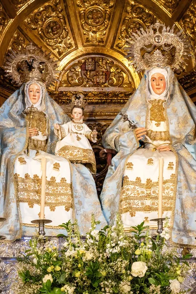 Imagen Santa Ana Virgen Niño Jesucristo Interior Parroquia Del Barrio — Foto de Stock