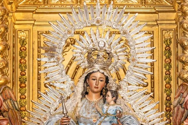 Imagen Madre Dios Del Rosario Patrona Capataces Costaleros Dentro Parroquia — Foto de Stock