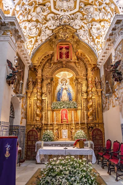 Sevilha Espanha Março 2023 Virgen Las Nieves Dentro Igreja Santa — Fotografia de Stock