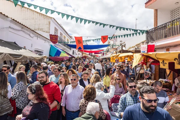 stock image Huelva, Spain - March 18, 2023: Crow of people visiting Medieval Discovery Fair in Palos de la Frontera, Huelva province, Andalusia, Spain