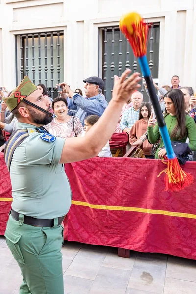 Huelva スペイン 2023年4月1日 軍団テルシオからのレジオナリオ兵士パレードスペインの聖週間中のヴェラ クルスのキリストへの情熱の土曜日に伴う — ストック写真