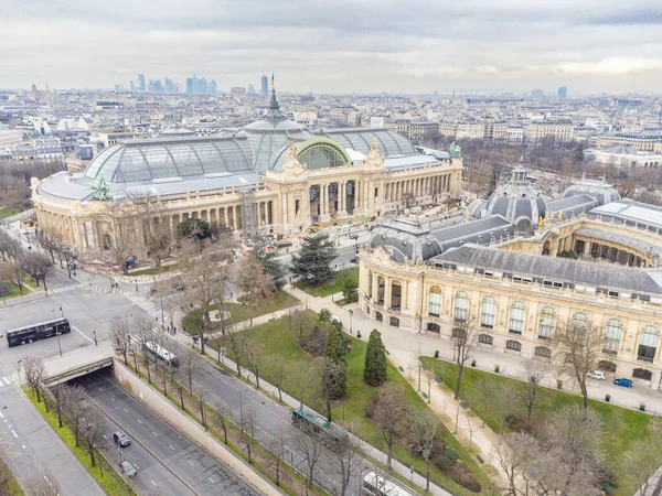 Letecký Bezpilotní Pohled Velký Palác Elysian Fields Francouzském Grand Palais Stock Obrázky