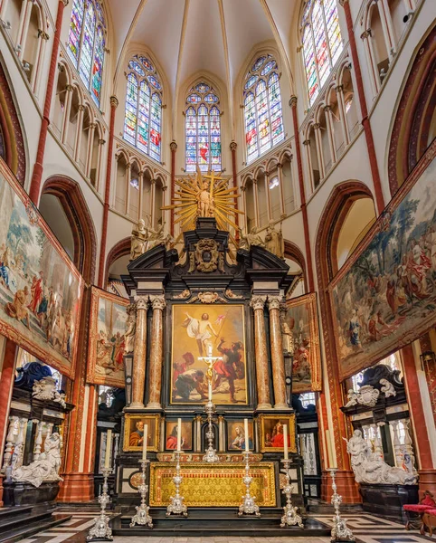 Bruges Belçika Haziran 2023 Kurtarıcı Katedrali Nin Kurtarıcı Içindeki Ana — Stok fotoğraf