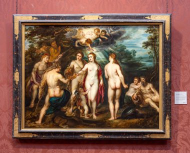Londra, İngiltere - 19 Mayıs 2023: Peter Paul Rubens 'in Paris' in Resim Hükmü, Londra Ulusal Galerisi 'nde ifşa edildi.