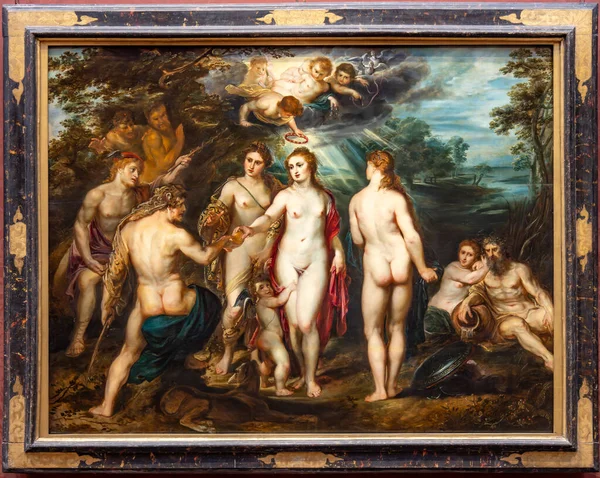 Londra, İngiltere - 19 Mayıs 2023: Peter Paul Rubens 'in Paris' in Resim Hükmü, Londra Ulusal Galerisi 'nde ifşa edildi.