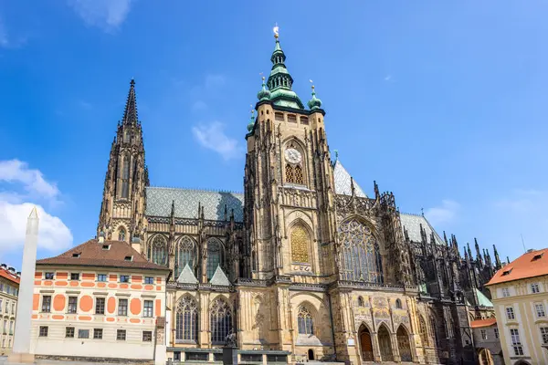 stock image Prague, Czech Republic - May 26, 2024: The Metropolitan Cathedral of Saints Vitus, Wenceslaus and Adalbert, a Catholic metropolitan cathedral in Prague, sited in Prague Castle