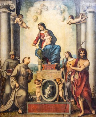 Dresden, Almanya - 28 Mayıs 2024: Correggio (aslında Antonio Allegri) tarafından yapılan resim, Almanya 'nın Dresden kentindeki Alte Meister' da ortaya çıkarıldı.