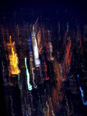 Gece Soyut Şehir (New York, New York, ABD)