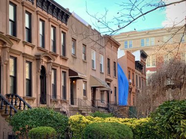 Tarihi Brownstone ve Bahçeler Satırı (Brooklyn, New York, ABD)