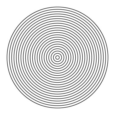 Eşmerkezli daire elementleri. ses dalgası. Soyut geometrik yuvarlak tasarım elementi. Soyut çember deseni. vektör sanatı