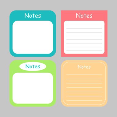 Bir dizi planlayıcı kağıt kontrol listesi. Kağıt ve kart. defter, günlük, çıkartmalar. planlayıcı şablonu ve mavi yer imi tasarımı